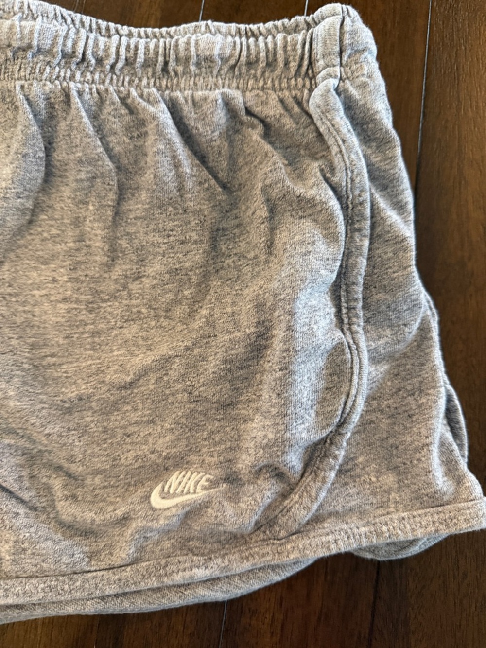 Nike Women's Light Gray Athletic Drawstring Shorts - Picture 2 of 3